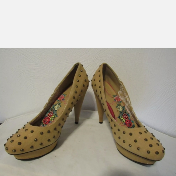 ED HARDY Studded Platform Heels - Picture 1 of 9